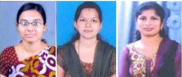 B.Ed Course Rank holders Pratima, Ashwini, and Akshata